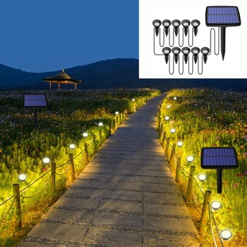 10 LED SOLARNA ZEWNĘTRZNA LAMPA PODŁOGOWA DO TRAWNIKA OŚWIETLENIE OGRODOWE