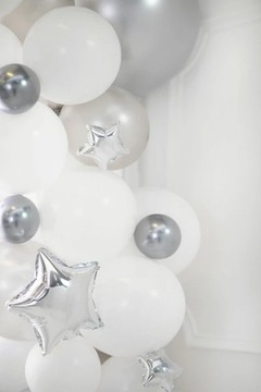 Balony chromowane Glossy ciemny srebrny 12cm 50szt