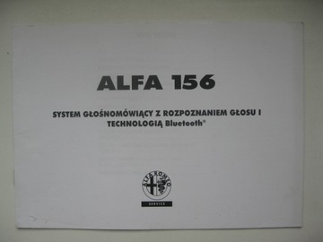 ALFA ROMEO 156 Bluetooth польское руководство пользователя