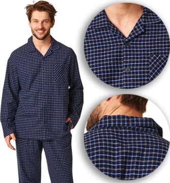 MĘSKA PIŻAMA ROZPINANA FLANELOWA KEY MNS429 [3XL]