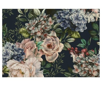 Fototapeta 312x219cm ciemne kwiaty w eleganckim
