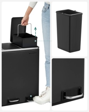 Тройной контейнер для мусора емкостью 54 л.