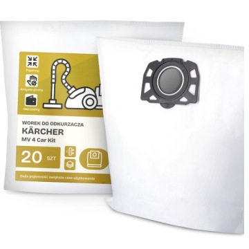 20 x Sáček Do Vysavače Kärcher MV 4 Car Kit Syntetický Flizelinový Wor G9