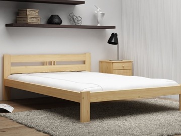 ŁÓŻKO WYSOKI ZAGŁÓWEK ESM1 160x200 SOSNA + STELAŻ