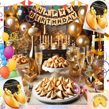 БОЖЕСТВЕННОЕ ПЕЧЕНЬЕ ВОЛШЕБНЫЙ ДЕНЬ РОЖДЕНИЯ ДЛЯ ГОСТЕЙ СПАСИБО 50 штук ВЕСЕЛО