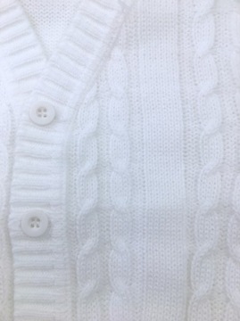 Крестильный свитер, белый, 98 см, застегивается на косы, 24 м.