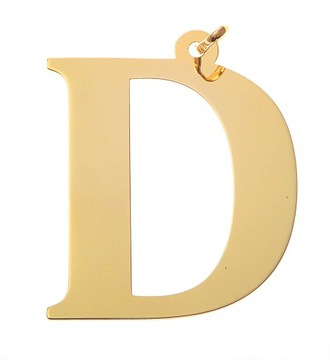 Złota zawieszka w kształcie dużej litery D 30623