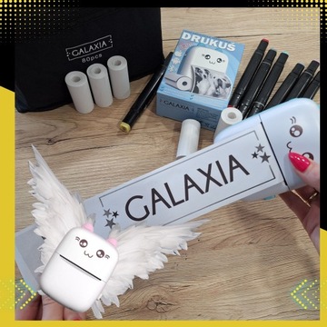 DRUKUŚ ORIGINALNY Мини-термопринтер для фотографий Портативный + 11 РОЛИКОВ