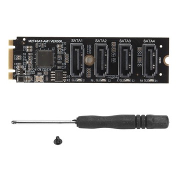 Adapter M.2 NVME na SATA z 4 portami SATA 3.0 Plug and Play