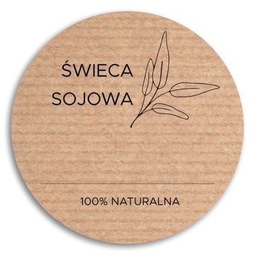 18x Naklejki na świece sojowe papier kraft 45mm