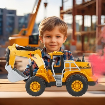 ЭКСКАВАТОР С ДИСТАНЦИОННЫМ УПРАВЛЕНИЕМ БУЛЬДОЗЕР ДИСТАНЦИОННАЯ СТРОИТЕЛЬНАЯ МАШИНА RC LED + ДЫМ