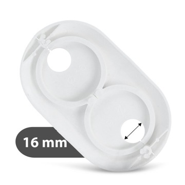 ROSETTE MASKING ROSETTE Pipes 16 мм БЕЛАЯ ДВОЙНАЯ Разъемная крышка