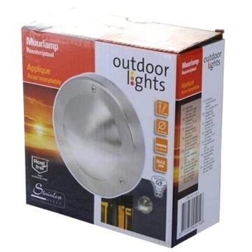 LAMPA ZEWNĘTRZNA NATYNKOWA STAL NIERDZEWNA GWINT G9 MAX 25W SREBRNA