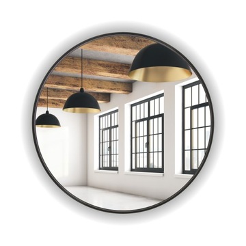 LUSTRO OKRĄGŁE CZARNE 70 CM LED