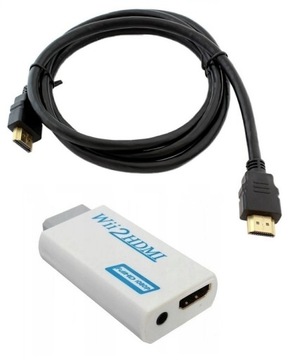 Konwerter HDMI do konsoli Wii + Kabel HDMI