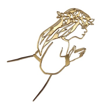 Топпер ДЕКОР для причастия, золото, ПРИЧАСНИЦА молящаяся, золотое зеркало