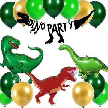 BALONY zestaw JURASSIC na urodziny DINOZAUR XL