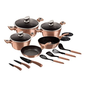 Набор кастрюль Berlinger Haus + НОЖИ 17 шт.