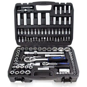 Набор торцевых ключей в чемодане, трещотка, 108 шт.