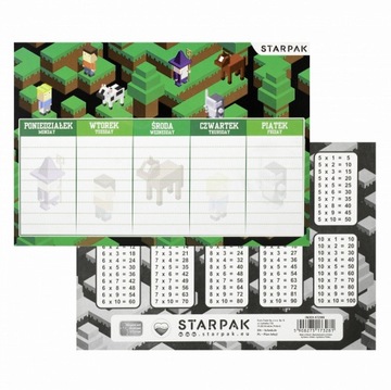 Plan lekcji z tabliczką mnożenia A5 Pixel Game STARPAK 472980