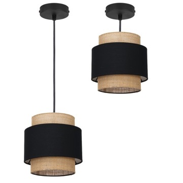SKANDYNAWSKA BOHO LAMPA WISZĄCA JUTOWA PODWÓJNA