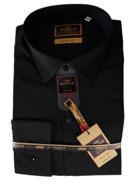 KOSZULA MĘSKA CZARNA GŁADKA WIZYTOWA ELEGANCKA TURECKA CASUAL DUŻA 3XL