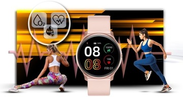 ZEGAREK DAMSKI SMARTWATCH POLSKIE MENU CIŚNIENIE SMS POWIADOMIENIA +GRAWER