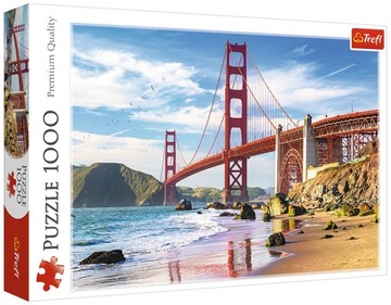 Logiczna UKŁADANKA Golden Gate Bridge USA 1000 PUZZLI Trefl ŻYWE KOLORY