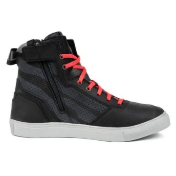 Кожаные туфли / кроссовки на мотоцикле Rebelhorn Vandal Printed Black / Red 37