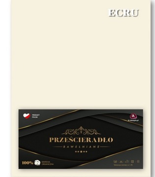 Prześcieradło Tradycyjne Bawełniane 160x200 Ecru