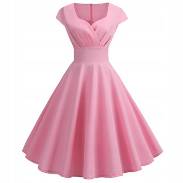 Sukienka Damska Koktajlowa Elegancka Vintage, XL