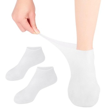 Силиконовые увлажняющие гелевые носки на высоких каблуках, белые S