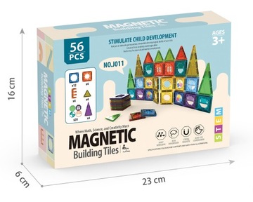 KLOCKI MAGNETYCZNE PANELE NEODYMOWE 56 EL ZESTAW