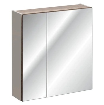 Szafka Łazienkowa z Lustrem 60 cm Szara Wisząca