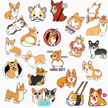 STICKER BOMB NAKLEJKI NA LAPTOPA MIX CORGI 50szt