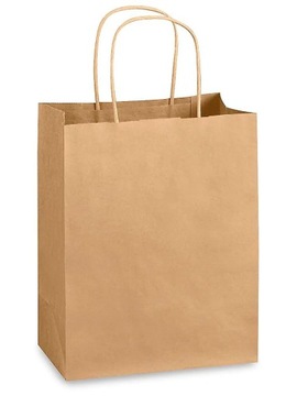 Papierowe torby na prezenty EKO szara duża 30x17x42 cm MOCNA 10 szt