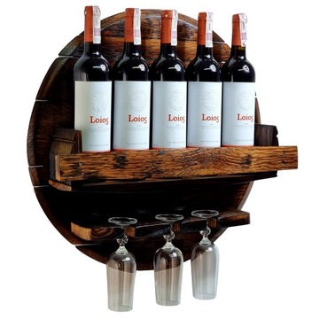 Винный стеллаж из бочковых досок ПРЕМИУМ.