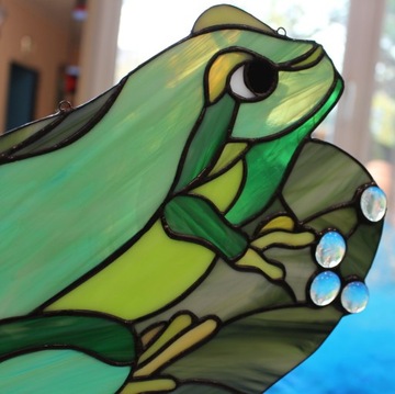 Витражная лягушка Тиффани символ счастья, подарок