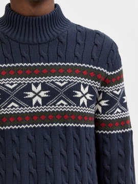 Selected Homme sweter świąteczny norweski navy XL