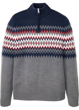 B.P.C sweter męski ze stójką w norweski wzór r.XXL