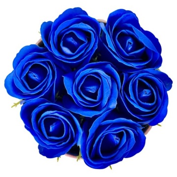 Цветочная коробка с мыльными цветами Подарок цветы мыло роза Велюровая коробка