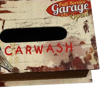 Ретро крышка коробки для салфеток деревянная бумага для лица для декора парикмахерской в ​​белом стиле