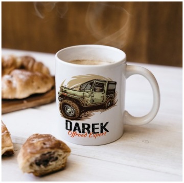 Кружка OFFROAD с изображением внедорожника и вашим именем.