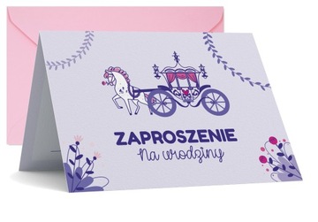 ZAPROSZENIE URODZINOWE KSIĘŻNICZKA KAROCA +KOPERTA