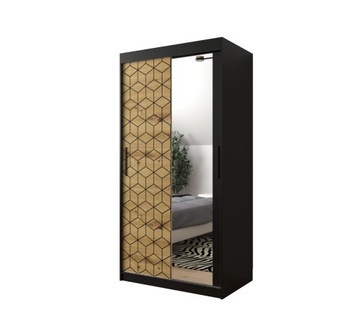 Szafa przesuwna Heksagon II 100 x 200 x 62 czarna