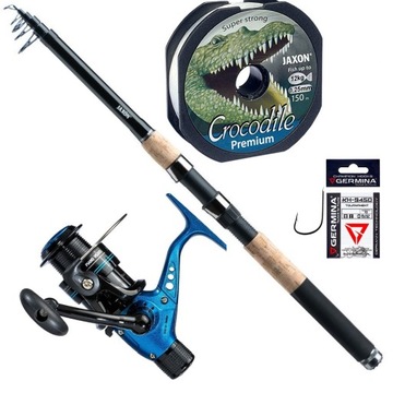 JAXON ZESTAW SPŁAWIKOWY TENESA 300 CM WĘDKA KOŁOWROTEK ŻYŁKA HACZYKI