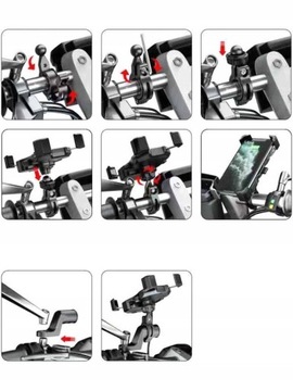 Держатель для телефона на мотоцикле с разъемом USB-C и зарядным устройством для индукционного кабеля