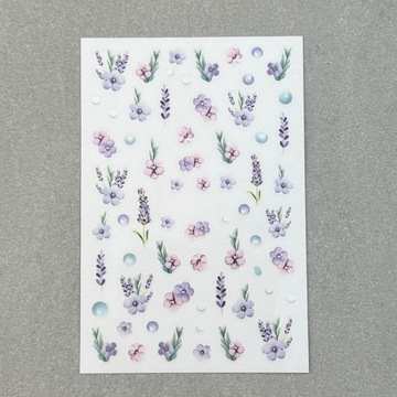 Naklejki Na Paznokcie Samoprzylepne Fioletowe Kwiaty Kolorowe Do Zdobień