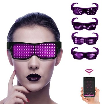 ŚWIECĄCE OKULARY LED BLUETOOTH MIGAJĄCE OKULARYUSB