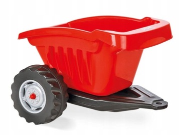 TRAKTOR DLA DZIECI NA PEDAŁY Z PRZYCZEPĄ CZERWONY DUŻY 143 CM KLAKSON